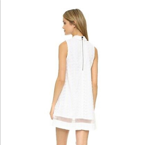 Alice + Olivia White Mini Dress with Black Bow - Picture 2 of 8